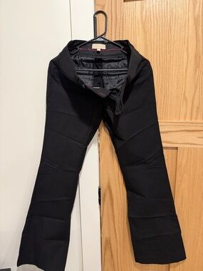 Black Slight Flare Leg Dress Pants